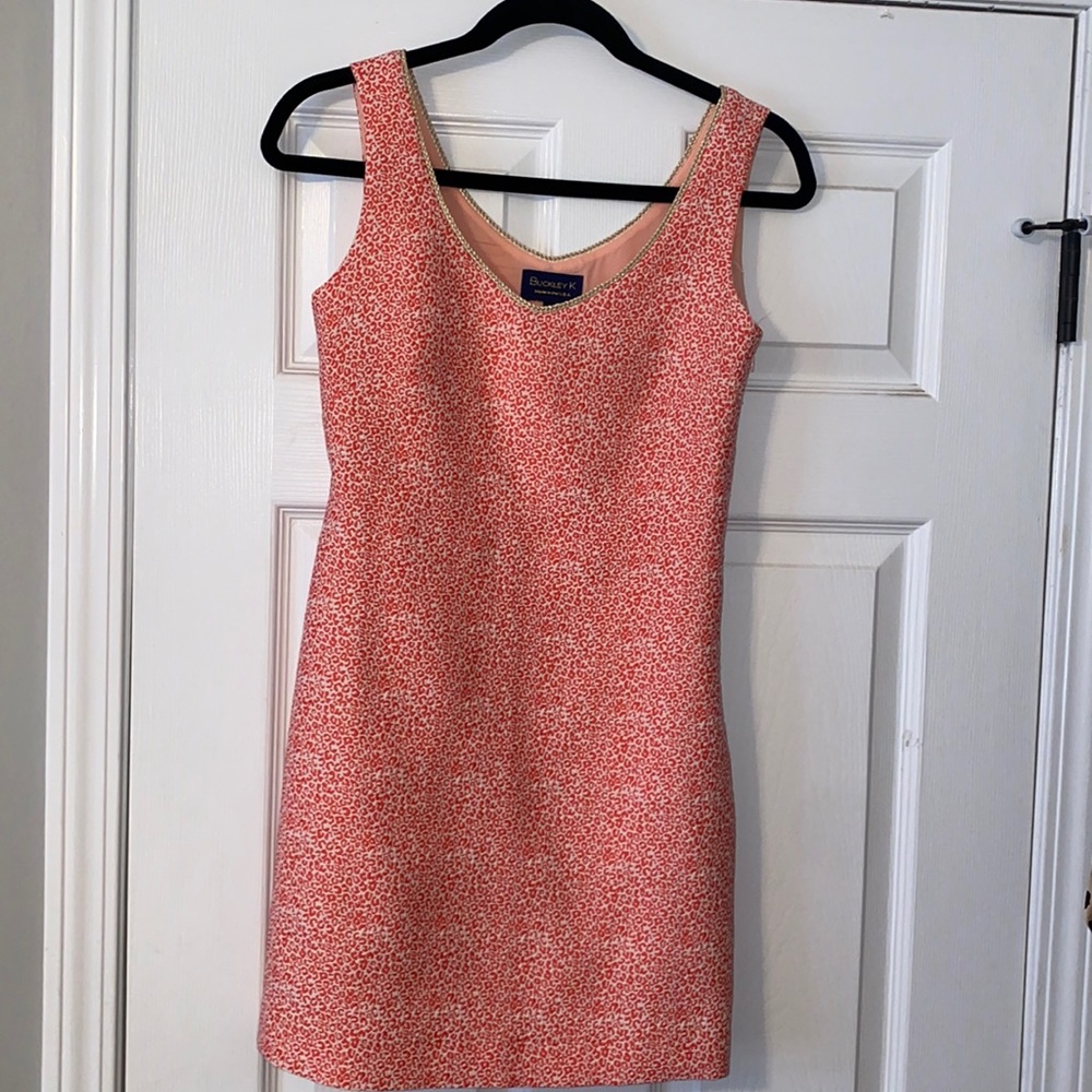 Coral and Cream Leopard Dress Buckley K